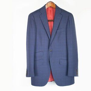 Suitsupply Sienna Blue Prince of Wales Blazer Drago Super 130's 34R